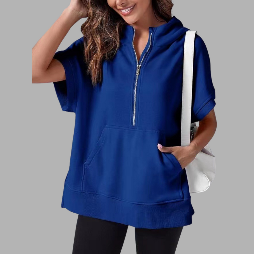 EMERLINDA™ – Relaxed Oversized Half-Zip Summer Hoodie