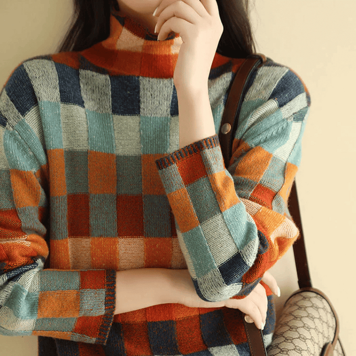 Ravelyn | Cashmere patchwork turtleneck