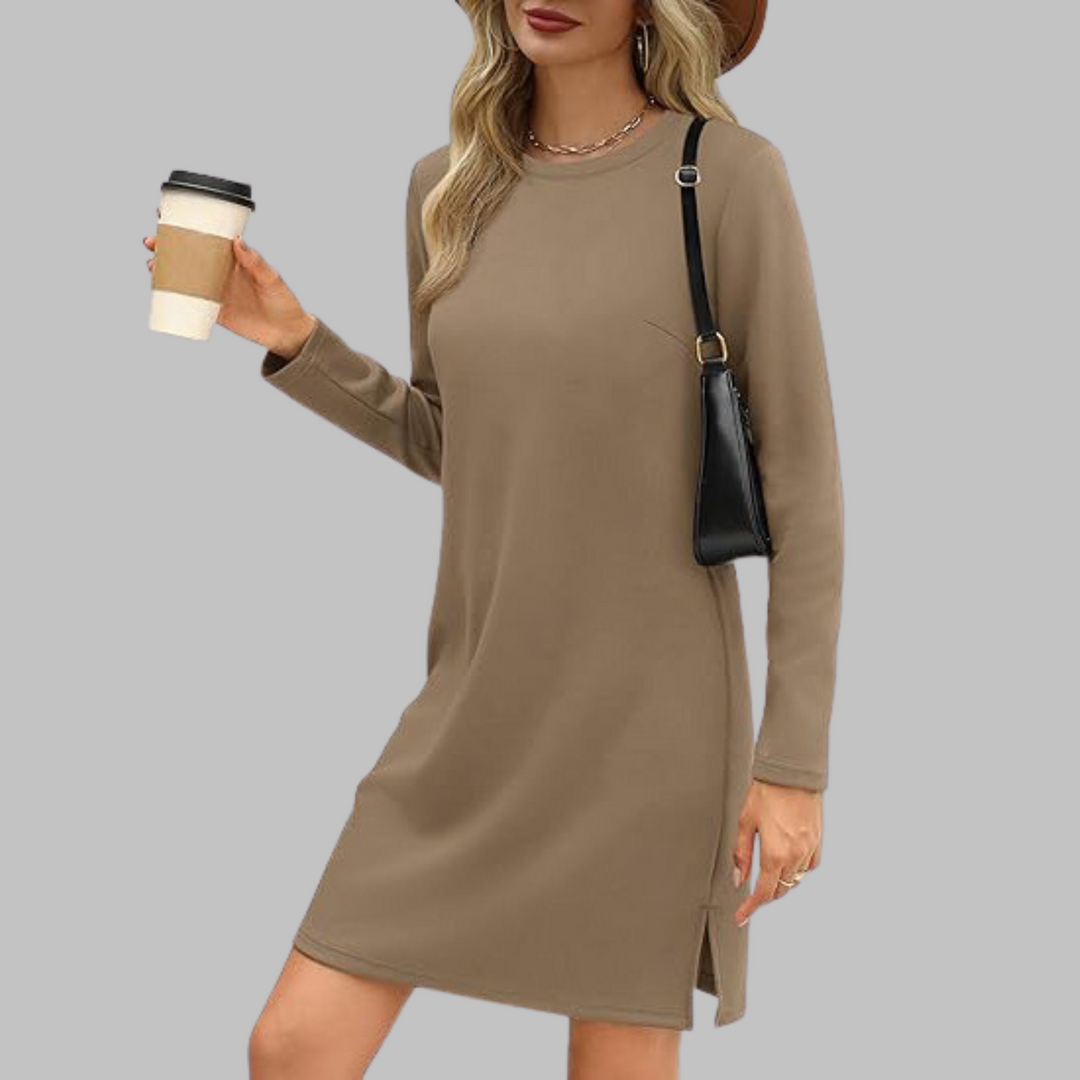 TATLO™ - Casual Long Sleeve Round Neck Mini Dress