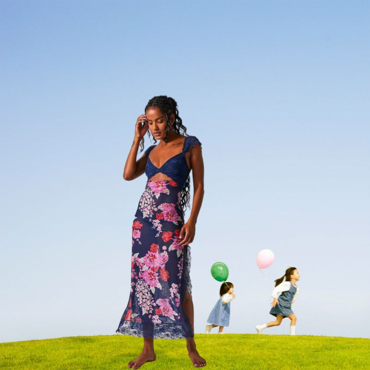 JAEMILY™ – Cozy Ditsy Floral Sleeveless Maxi Sundress