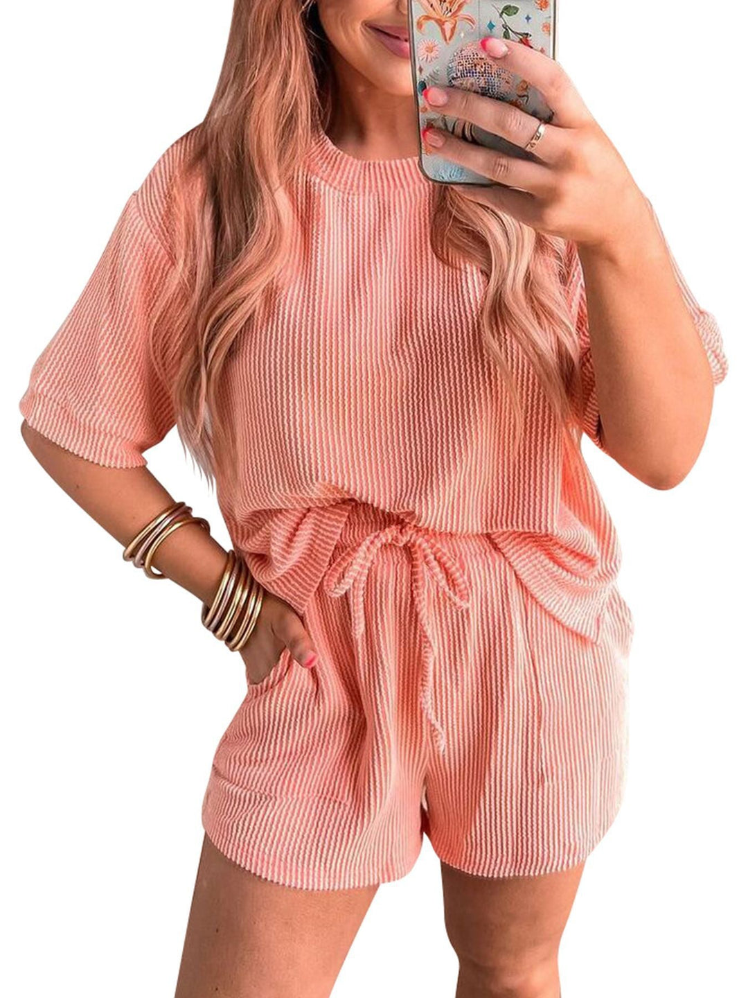 LAYLANI™ - Casual Summer Lounge Sweatshirt and Shorts Co-Ord