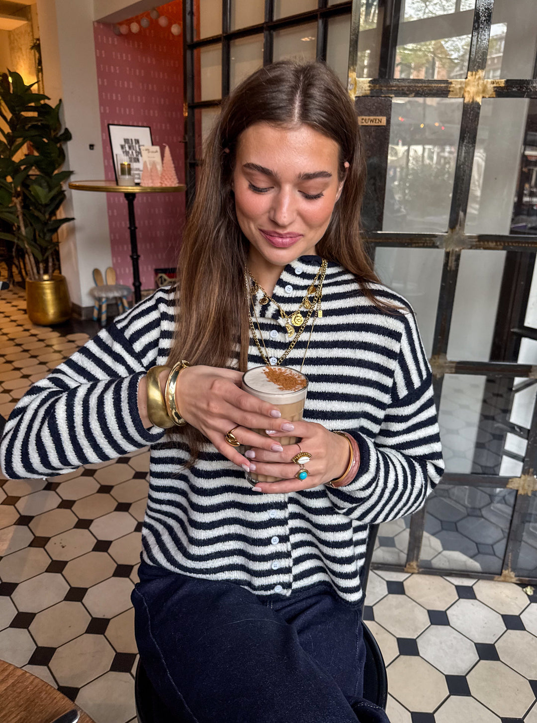 Serena Vest Navy Stripe