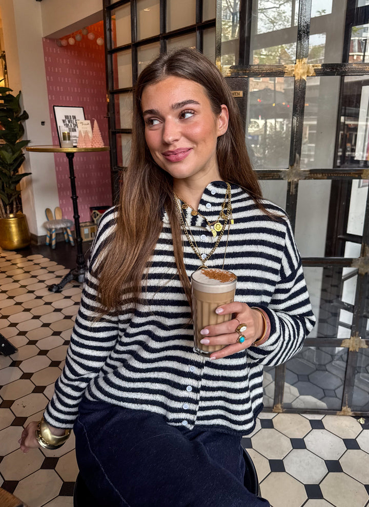 Serena Vest Navy Stripe