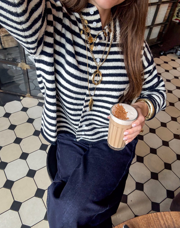 Serena Vest Navy Stripe