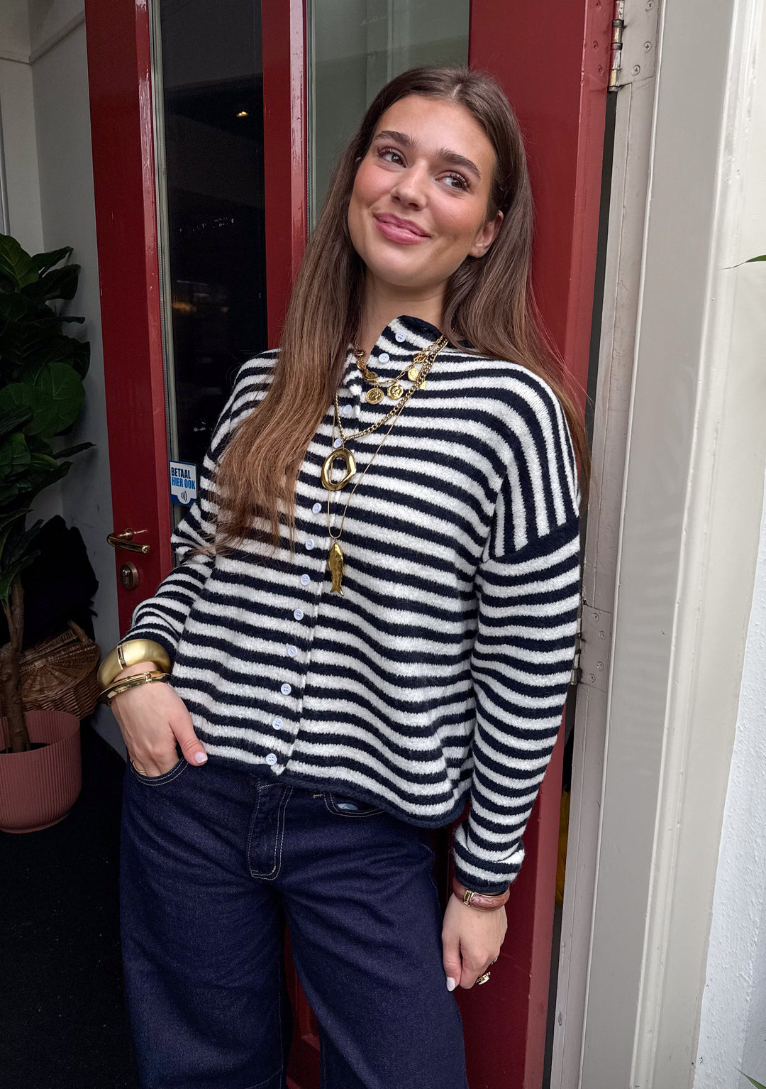 Serena Vest Navy Stripe