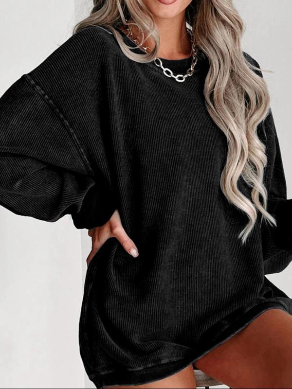 ADELE™ - Casual Drop Shoulder Pullover Sweatshirt