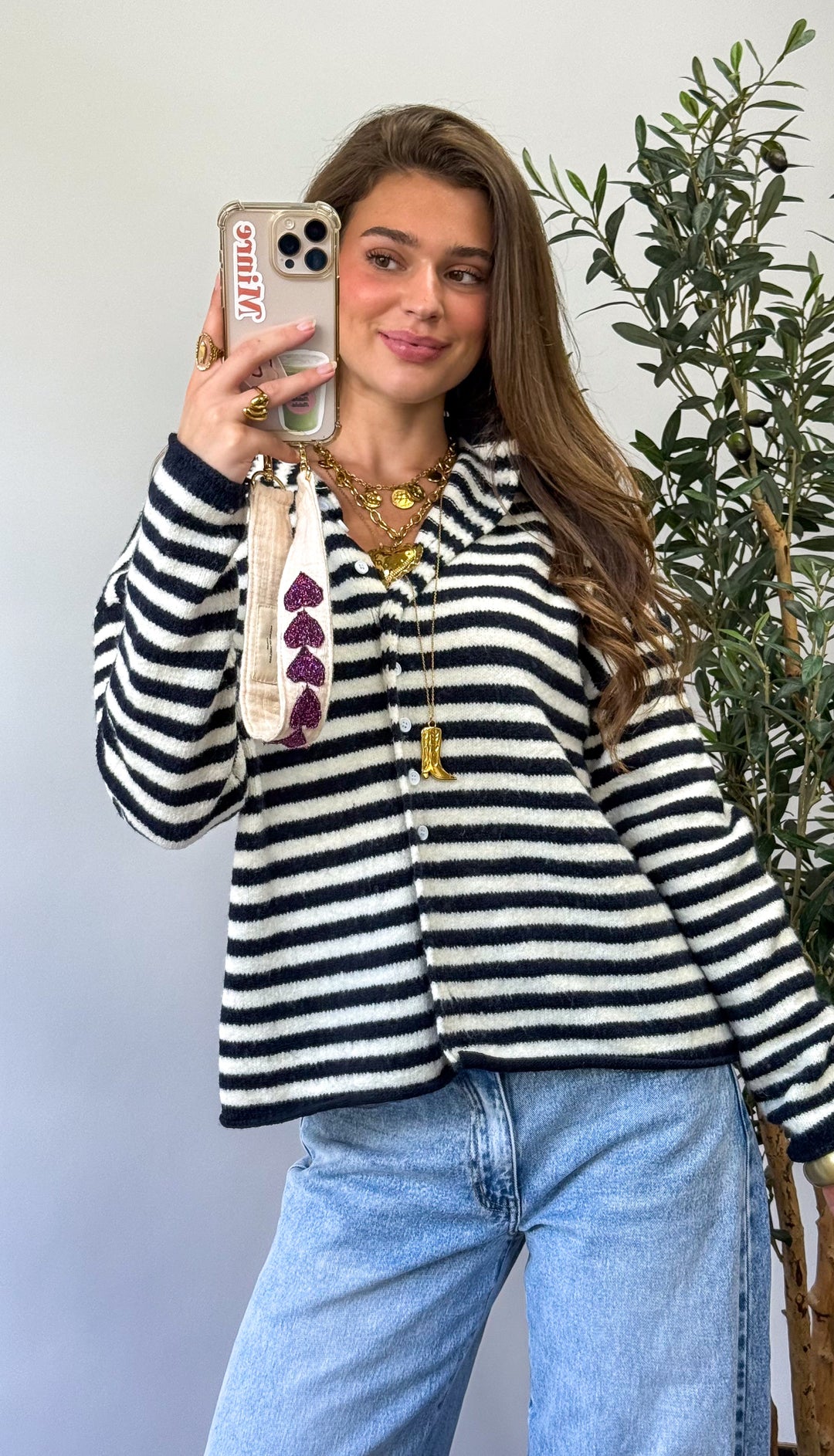 Serena Vest Navy Stripe