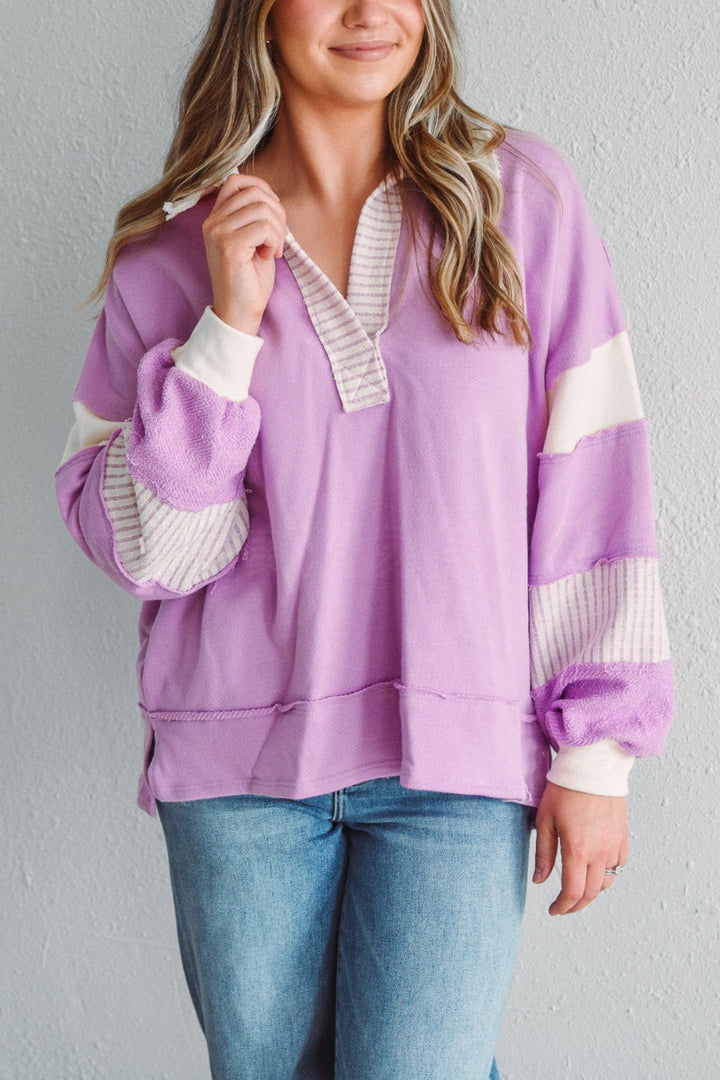 WAMAL™ - Casual Oversized V-Neck Long Sleeve Sweatshirt